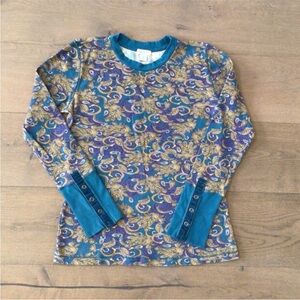 Sundance Paisley print Boho thermal cotton top Sz XS